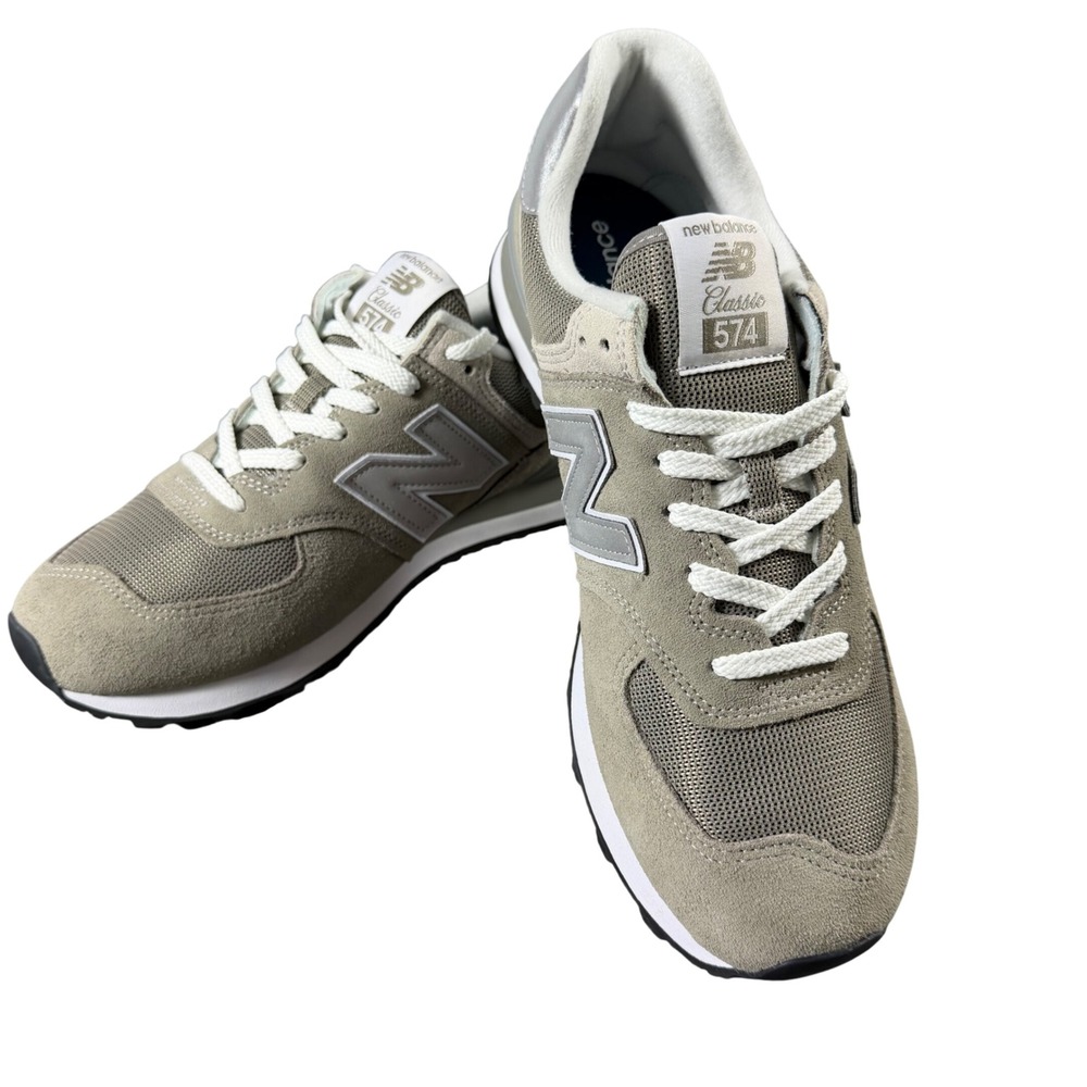 New Balance Classic 574 Grey Silver Suede Mesh Sneakers Mens ML574EGG